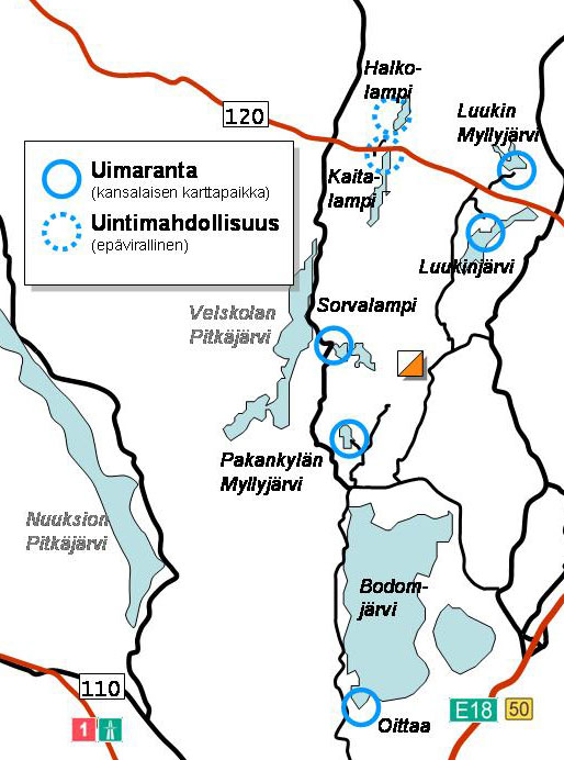 Uimarantoja Nettansin ympäristössä