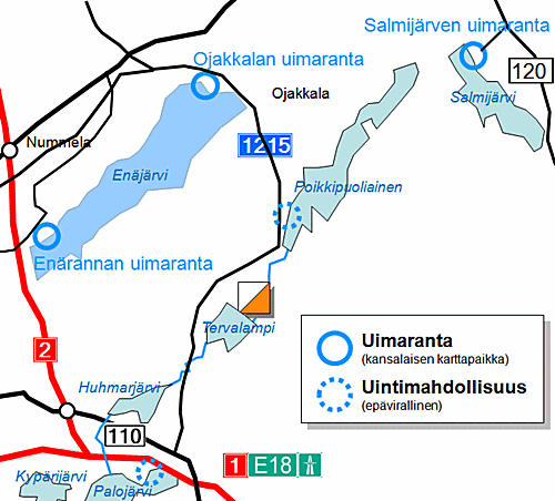 Uimarantoja Nettansin ympäristössä